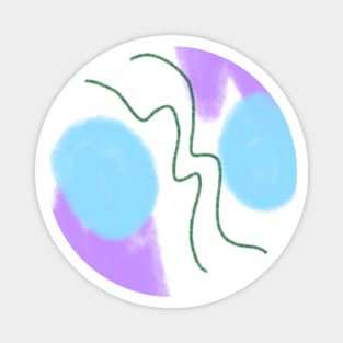 Blue purple watercolor art design Magnet